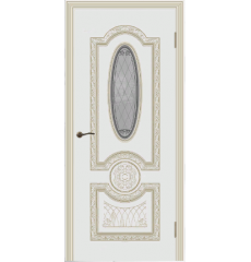Дверь деревянная межкомнатная эмаль Гармония Белая патина Уз1